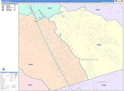 San Ramon  Wall Map Color Cast Style